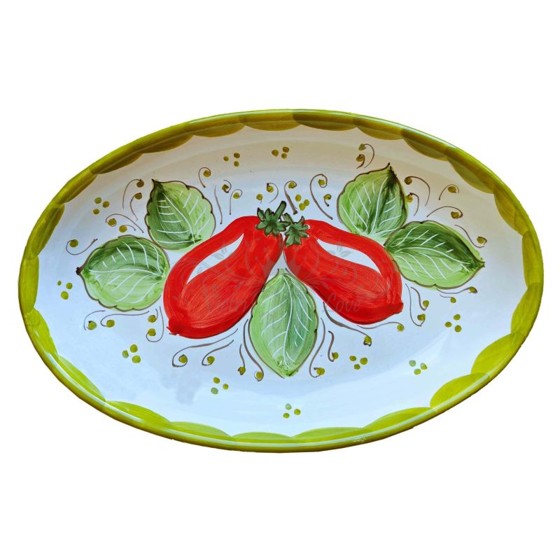 Oval Bowl-Shaped Serving Platter. Vegetable...