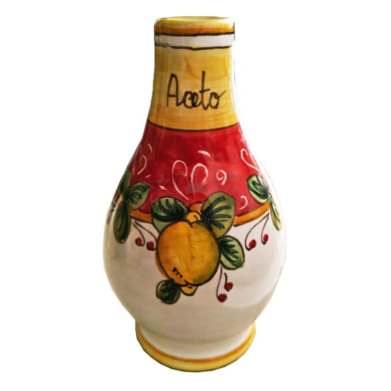 Oil & vinegar cruet bottle with handle. Lemon...