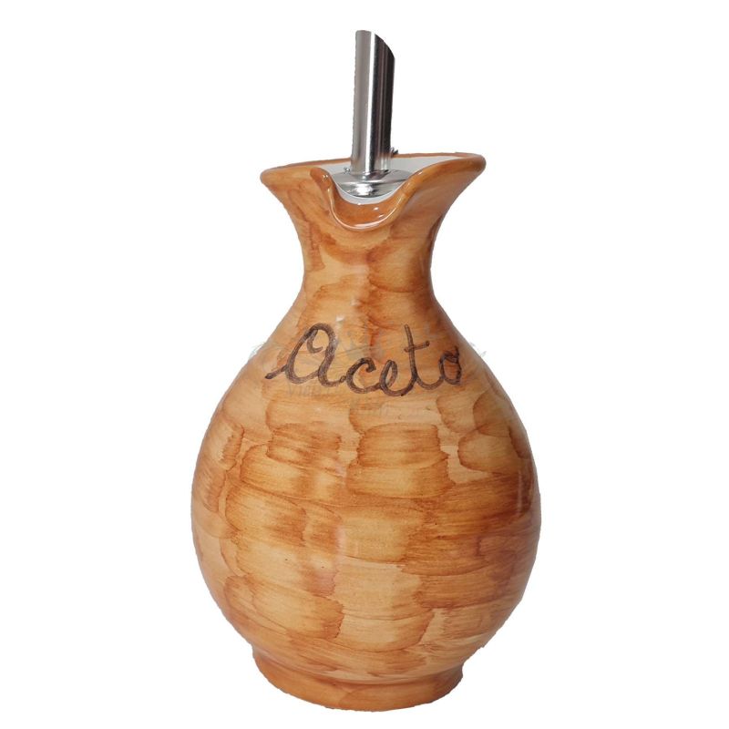 Oil and Vinegar Bottle with Handle. Brushstroke...