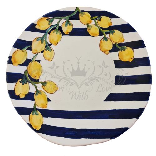 Ligne Restaurants – Assiette à Pizza. Décor Rayures et... 2