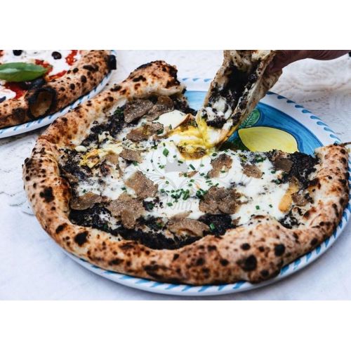 Ligne Restaurants – Assiette à pizza. Ligne Citrons....