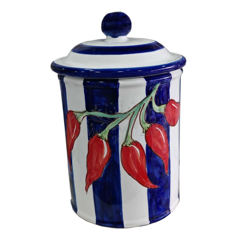 Customizable Jar. Stripes with Chili Pepper....