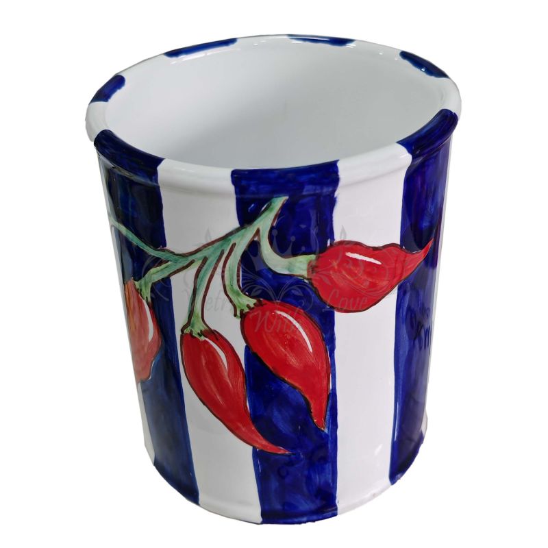 Customizable Jar. Stripes with Chili Pepper....