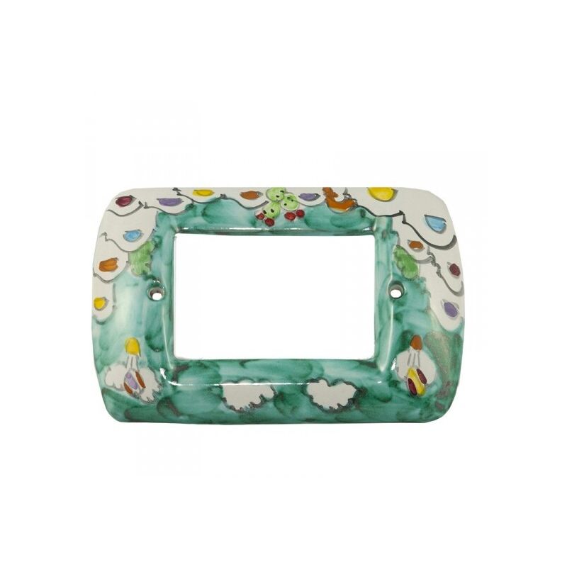 Switch cover houses Copper green background...
