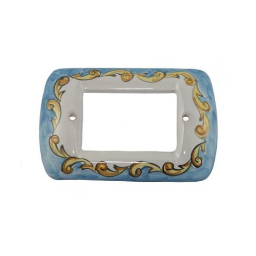 Switch cover baroque line. handpainted Vietri ceramic