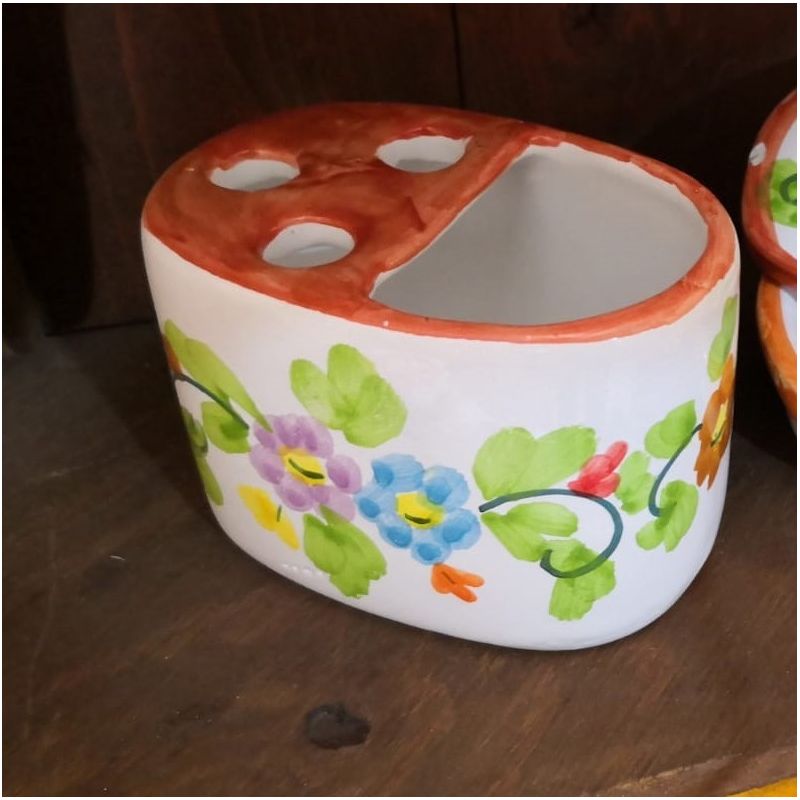 Toothbrush Holder. “Flowers” line. Vietri...