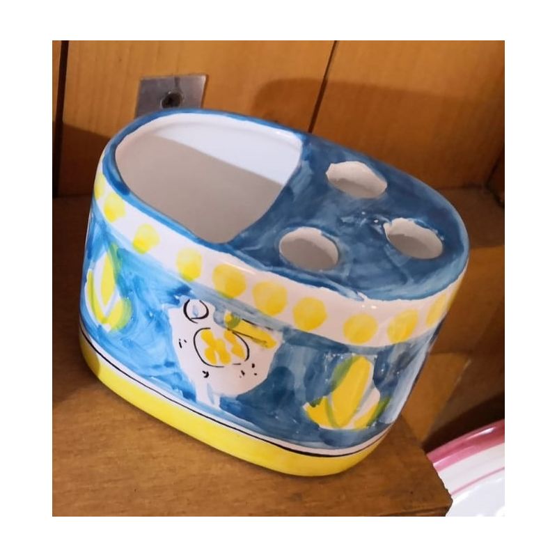 Porta spazzolini. Linea Animaletti. Ceramica...