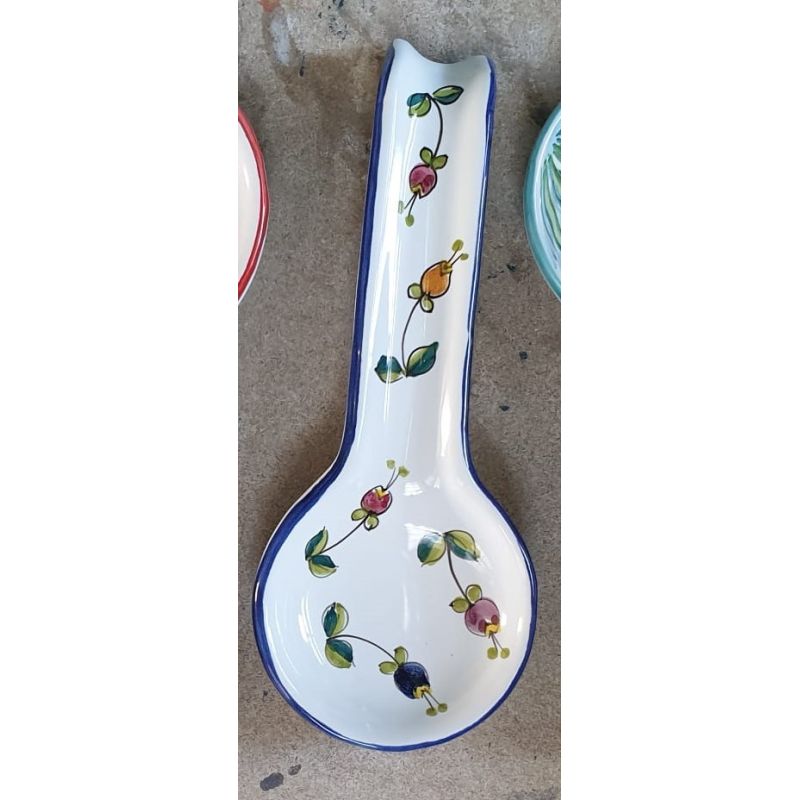 Spoon rest ROMA bells flowers line. handpainted...