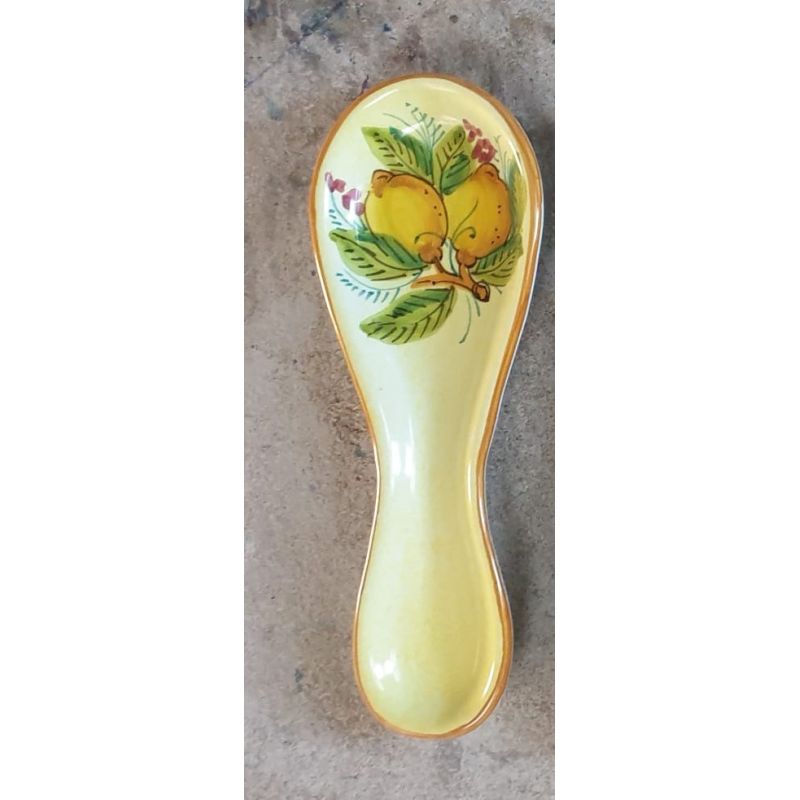 Spoon rest Lemons Line yellow. handpainted...