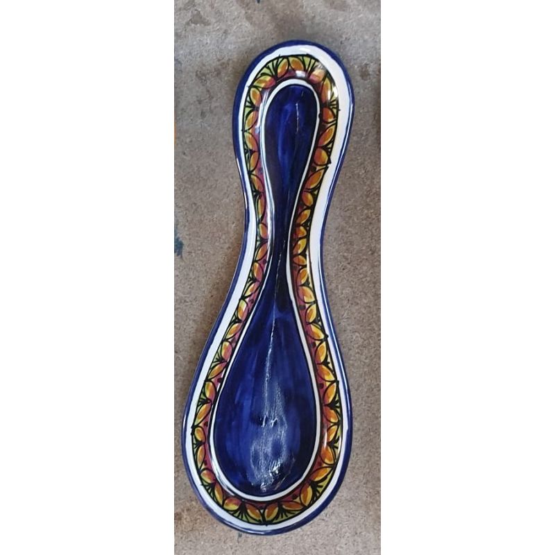 Spoon rest geometric line blue. handpainted...