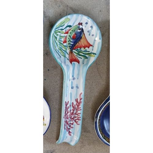 Spoon rest ROMA mischia line. handpainted Vietri ceramic
