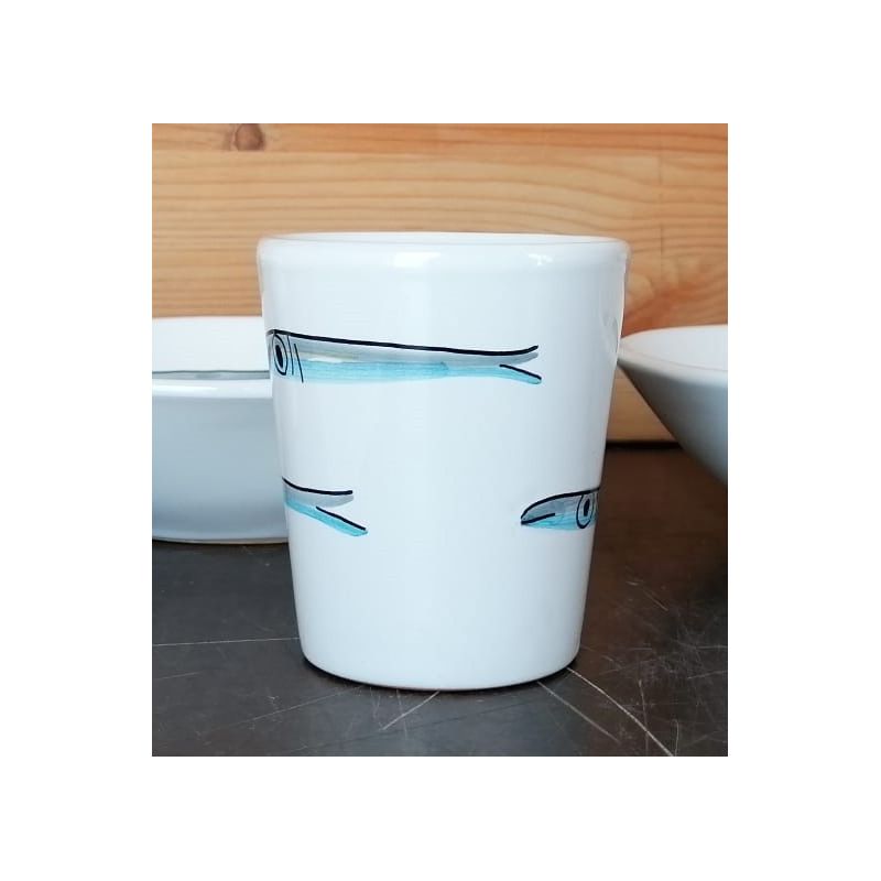 Bicchiere. Linea Sardine. Ceramica vietrese....