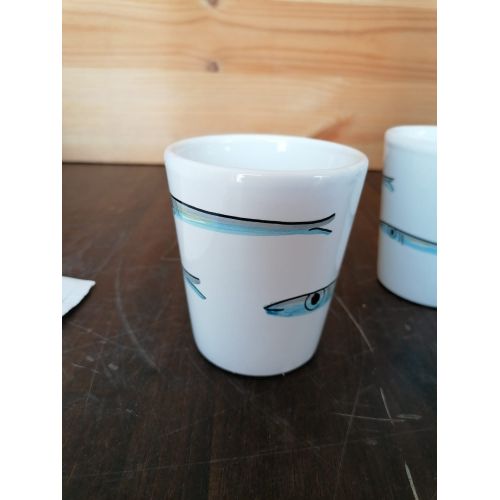 Bicchiere. Linea Sardine. Ceramica vietrese. Dipinta a mano 2