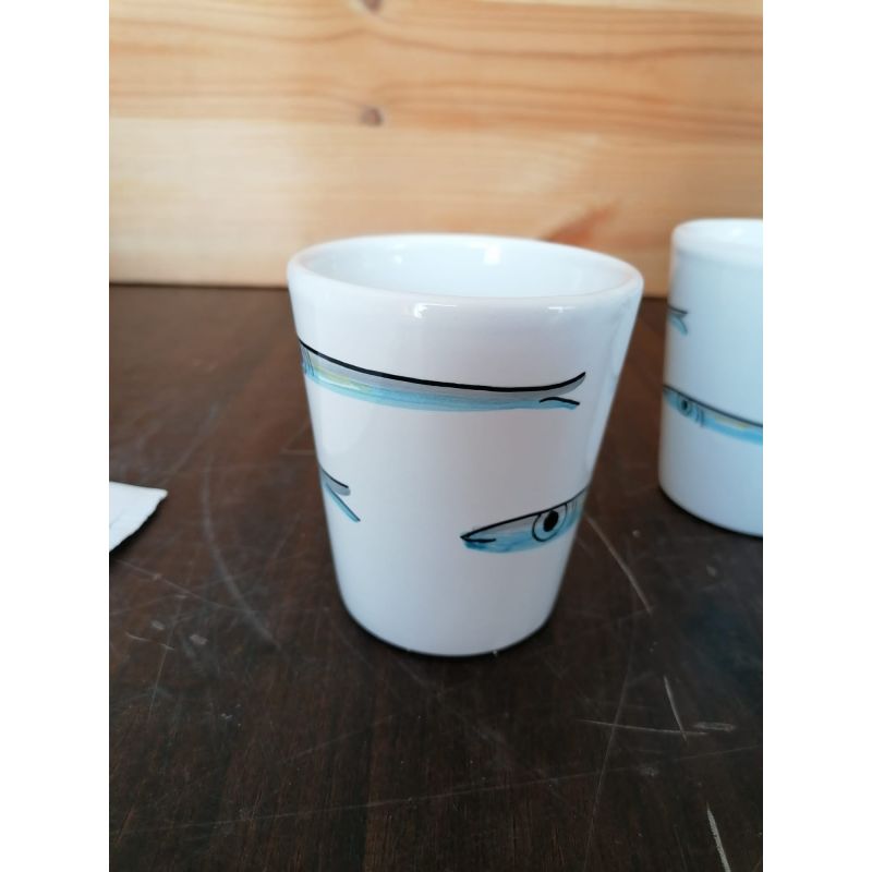 Bicchiere. Linea Sardine. Ceramica vietrese....