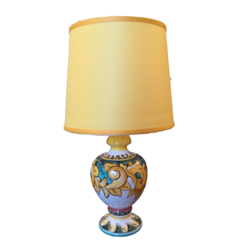 Lamp Baroque Green Copper Line. handpainted Vietri ceramic