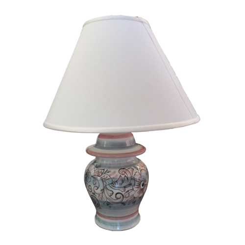 Lamp white Background flower line. handpainted Vietri...