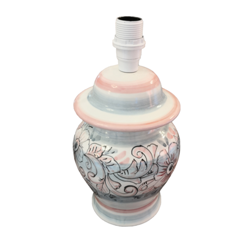 Lamp white Background flower line. handpainted Vietri ceramic