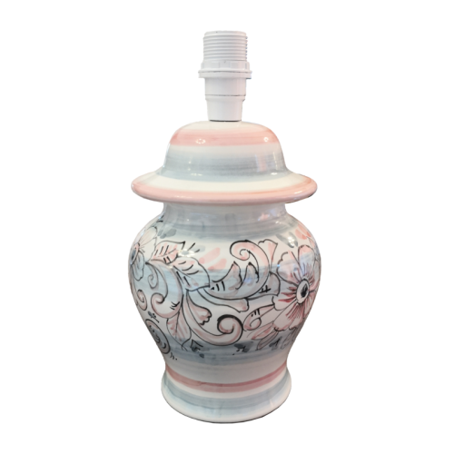 Lamp white Background flower line. handpainted Vietri ceramic