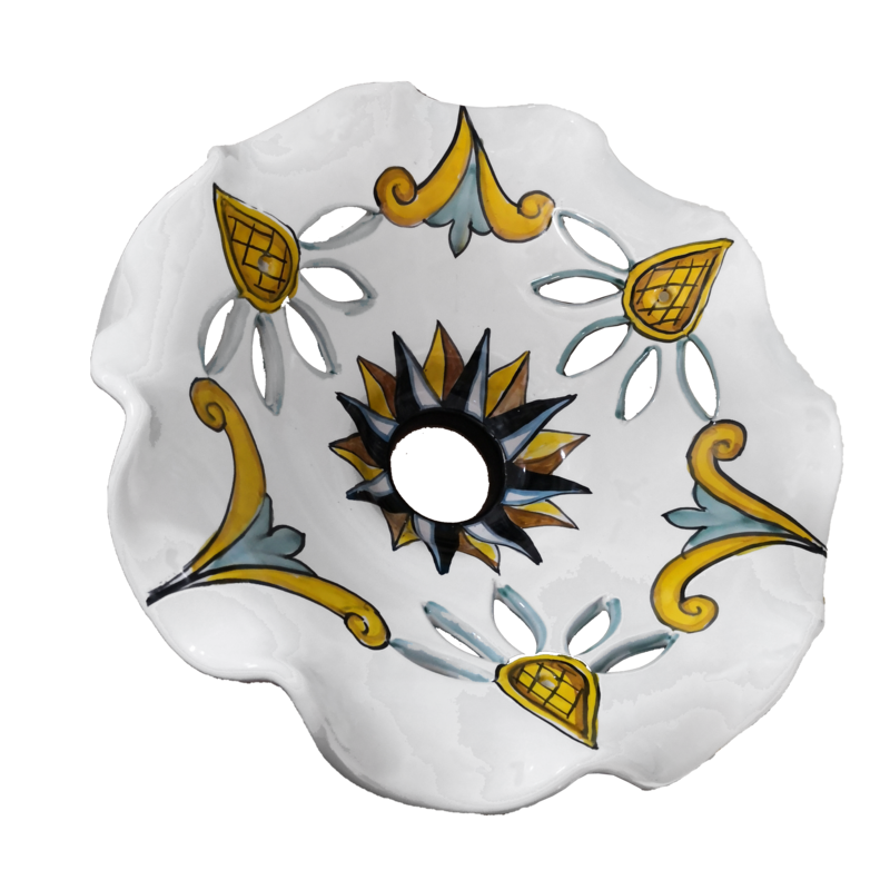 wavy edge chandelier white Background....