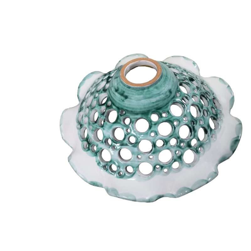 wavy edge chandelier. handpainted Vietri ceramic.