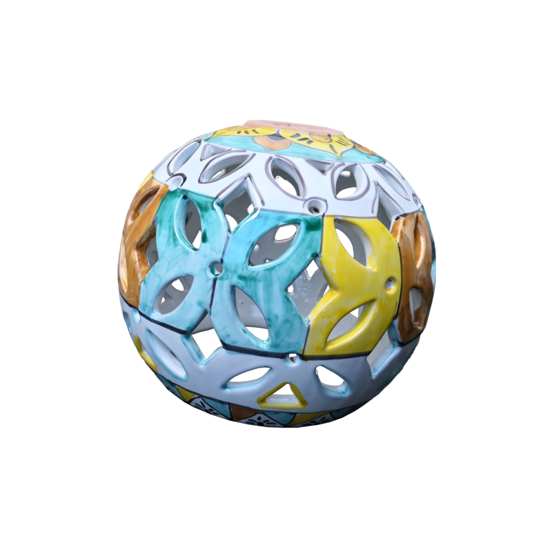 Chandelier spherical. handpainted Vietri ceramic.