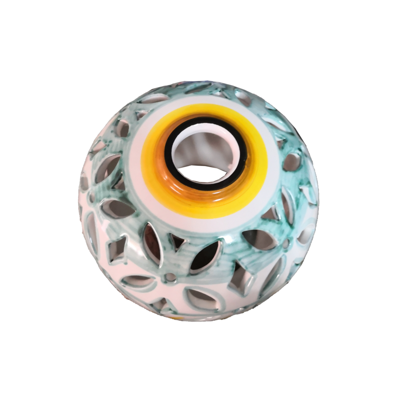 Chandelier spherical. handpainted Vietri ceramic.