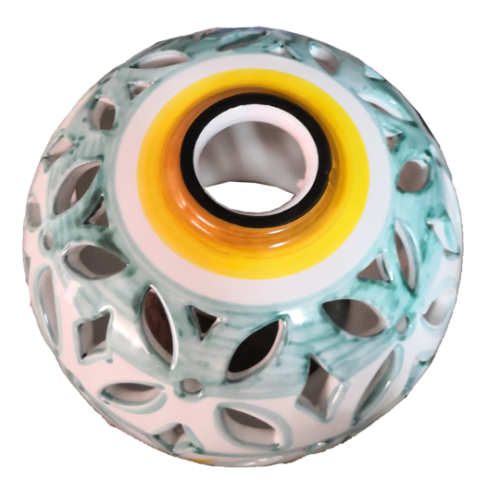 Chandelier spherical. handpainted Vietri ceramic.