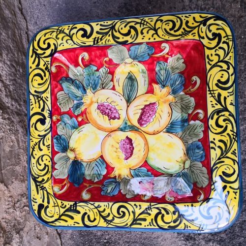 Square centerpiece with rounded corners. handpainted...