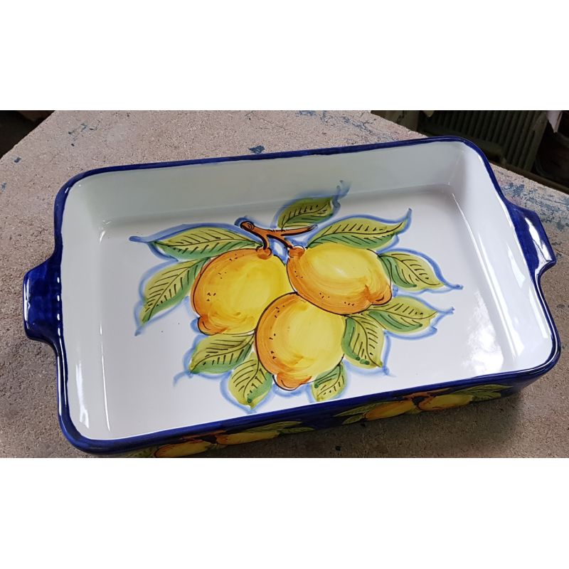 Oven pan blu border and lemons line....