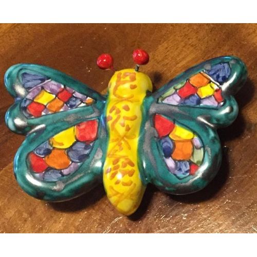 Colorful butterfly handpainted Vietri ceramic