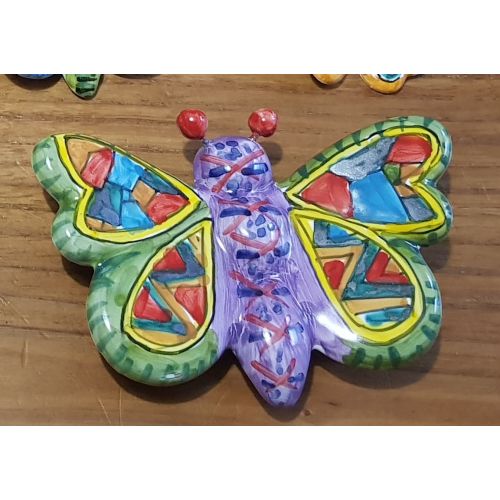 Colorful butterfly handpainted Vietri ceramic
