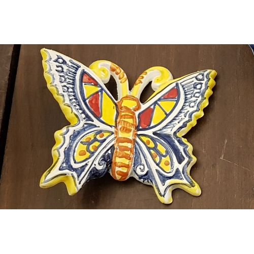Colorful butterfly yellow handpainted Vietri ceramic