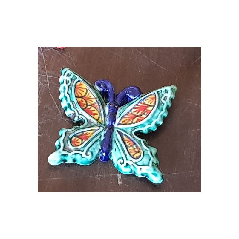 Colorful butterfly Copper green background...