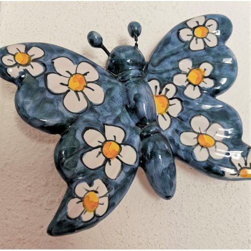 Colorful butterfly copper green blu handpainted Vietri...
