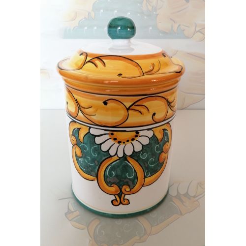 Personalisierbares Gewürzglas. Linie Barock Margerite. Vietri-Keramik. Handbemalt.