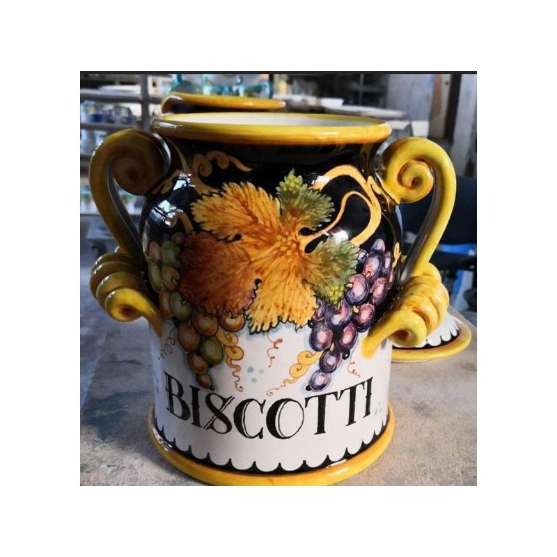 Biscuit Jar. Serpent Handles. Fruit and Leaves...