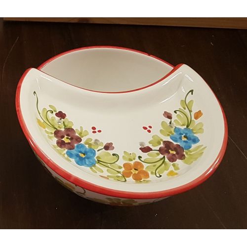 Mozzarella Cheese Pot spring line red - handpainted...
