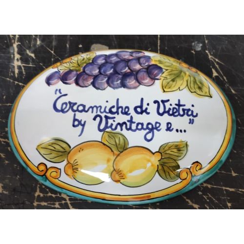 Placa ovalada personalizable. Línea Frutta. Cerámica de...