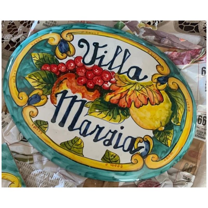 Placa ovalada personalizable. Línea Frutta....