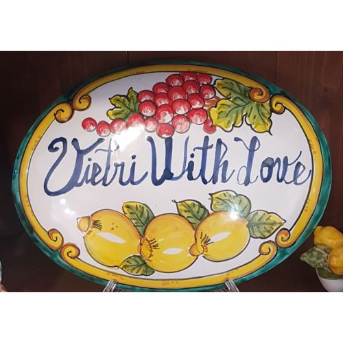 Customizable oval plaque. Fruit line. Vietri ceramic....