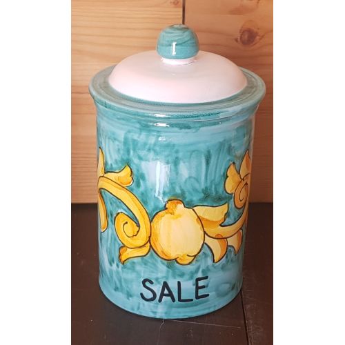 Barattolo Personalizzabile. Linea Barocco e Limoni. Ceramica di Vietri. Dipinta a mano.