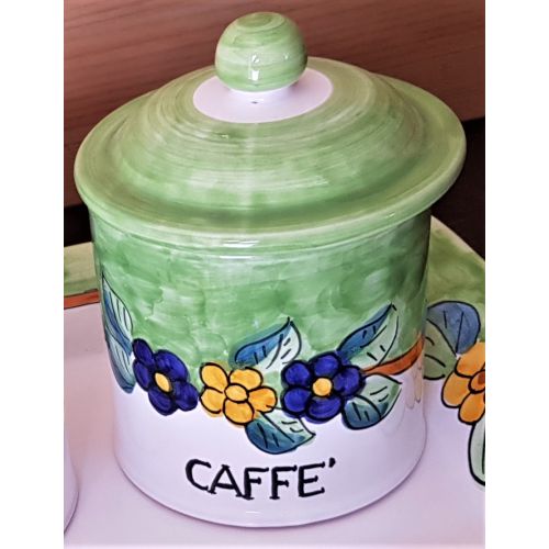 Customizable Jar. Flower Line. Vietri Ceramic. Hand-Painted.
