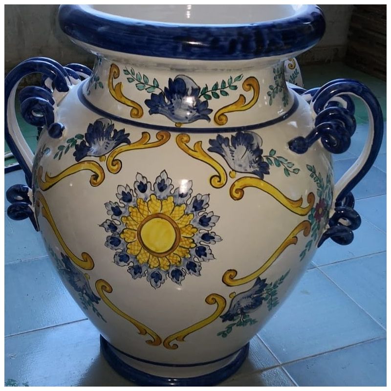 Jar with snake handles white Background....