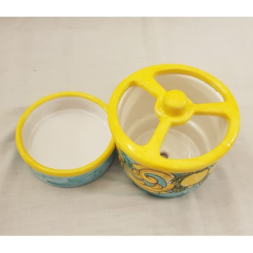 Scola Posate. Linea Barocco e Limoni. Ceramica di Vietri. Dipinta a Mano.