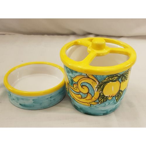 Cutlery Drainer. Baroque and Lemons Collection. Hand-Painted Vietri Ceramics.