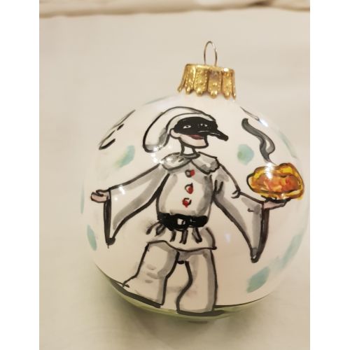 Christmas ball pulcinella. handpainted Vietri ceramic