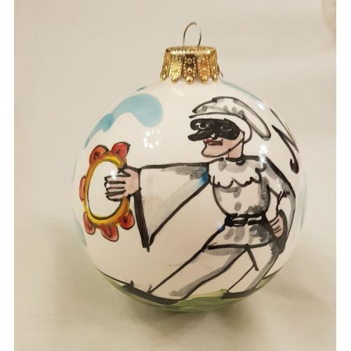 Christmas ball pulcinella. handpainted Vietri ceramic 2