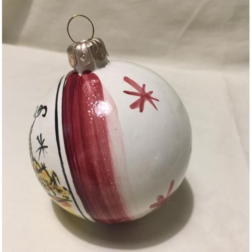 Weihnachtskugel. Weihnachtsschmuck. Positano. Vietri-Keramik. Handbemalt.