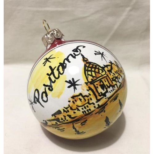 Weihnachtskugel. Weihnachtsschmuck. Positano. Vietri-Keramik. Handbemalt.