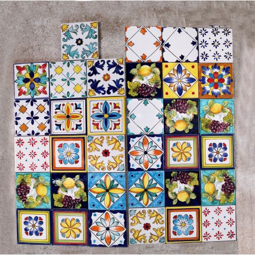 Mattonelle - piastrelle quadrate in ceramica vietrese...